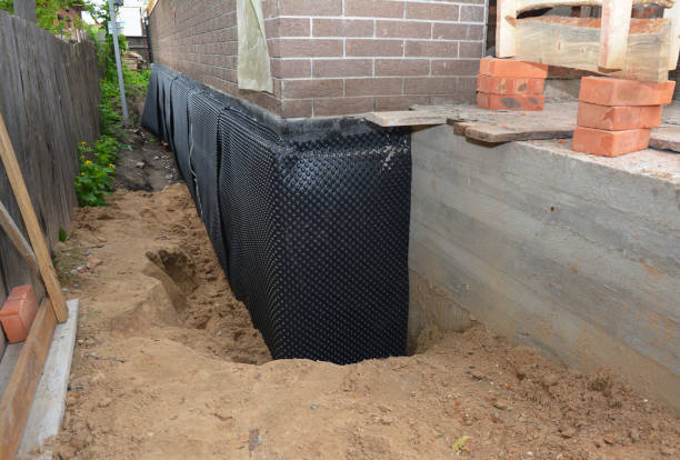 SJ Waterproofing Pros technician performing targeted Basement Waterproofing assessment in Elnora, IN